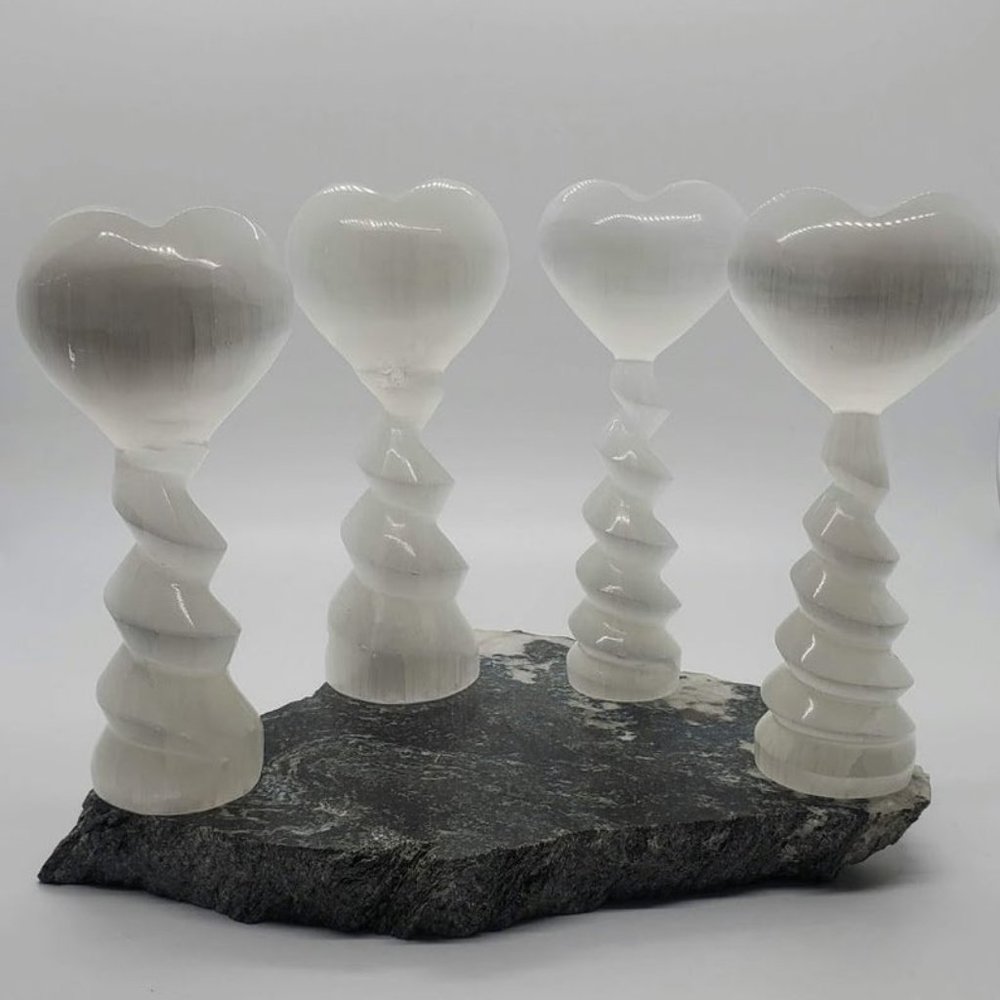 Natural Selenite Heart Wands | Selenite Wands | Se - Picture 1 of 2
